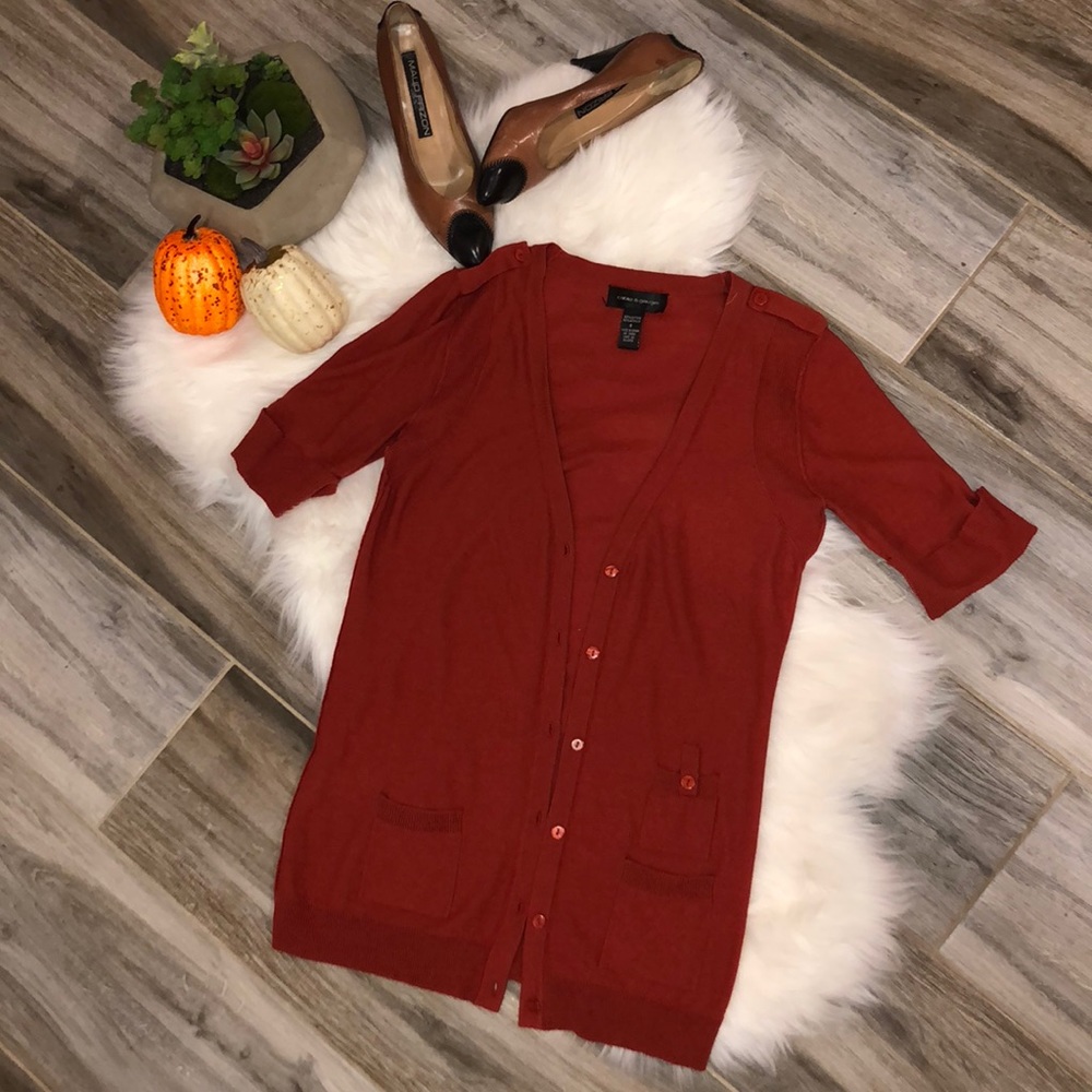 🍁Burnt Orange Cable & Gauge S Cardigan